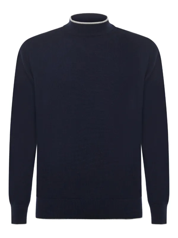 Eleventy Turtleneck Sweater in Blue