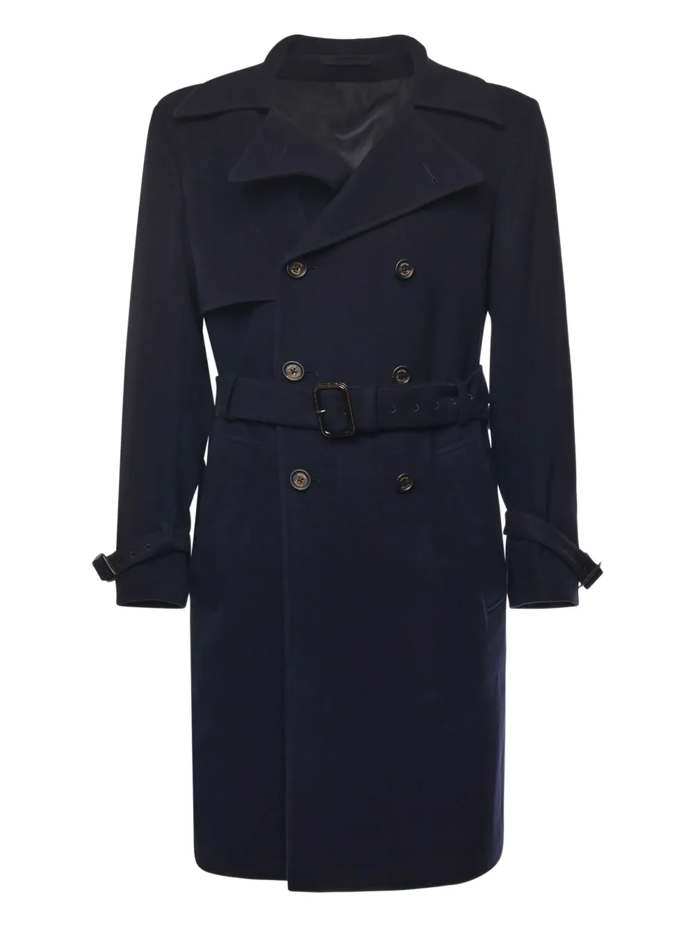 Eleventy belted double-breasted trench coat | Blue | Image 1