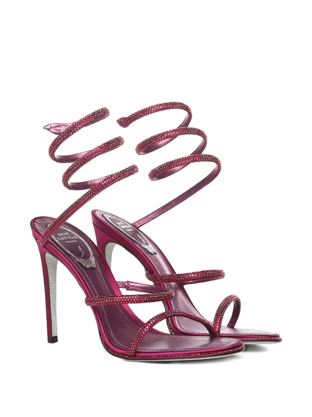 René Caovilla 105mm Cleo Porpora Stiletto-heel Sandal In Pink