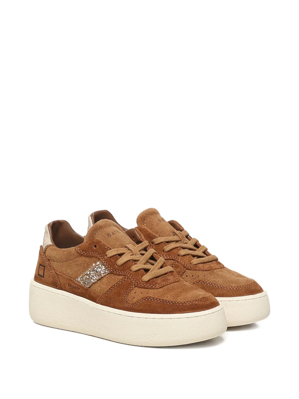 D.A.T.E. Leren sneakers met plateauzool - Bruin