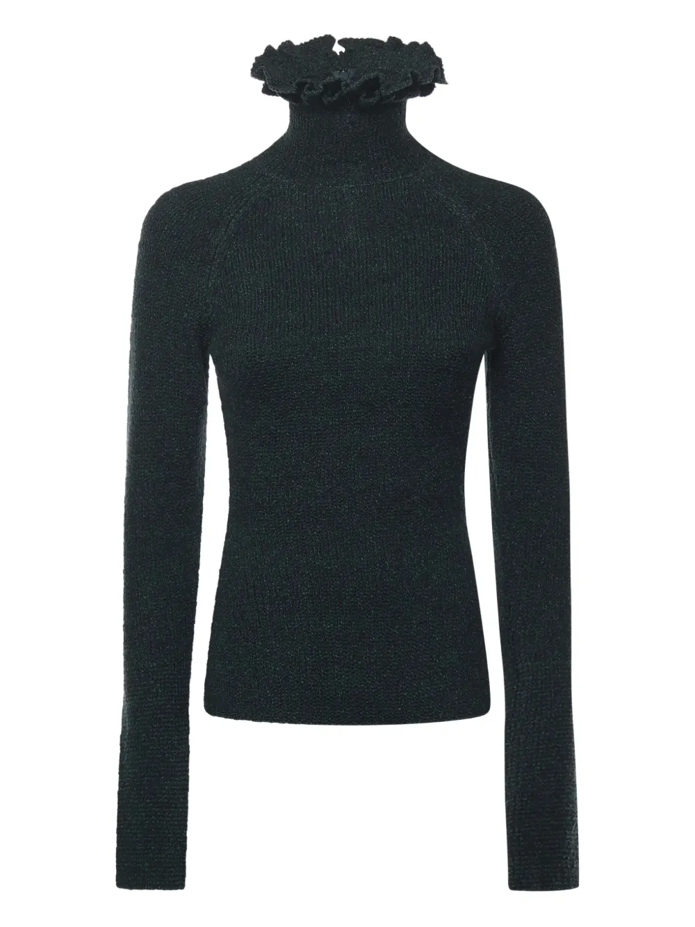 Alaïa top con volantes en el cuello | verde | Image 1