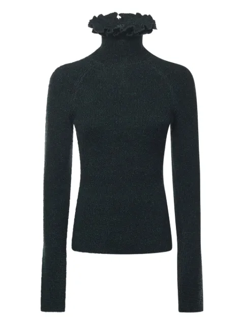 Alaïa top con volantes en el cuello