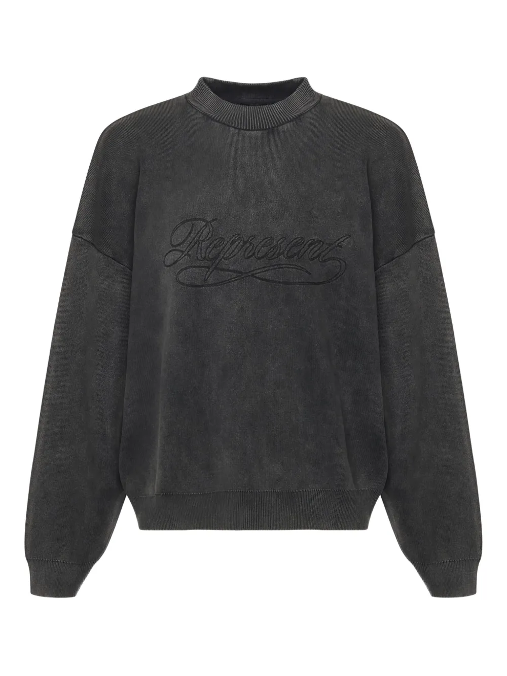 Represent logo-embroidered crew-neck sweatshirt | Black | Image 1
