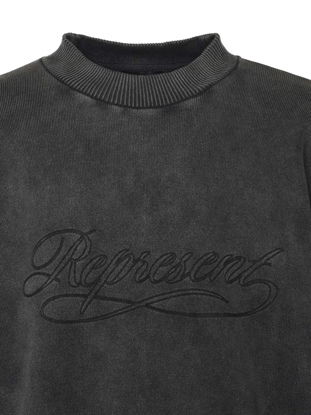 Represent Logo-embroidered Crew-neck Sweatshirt In Gray