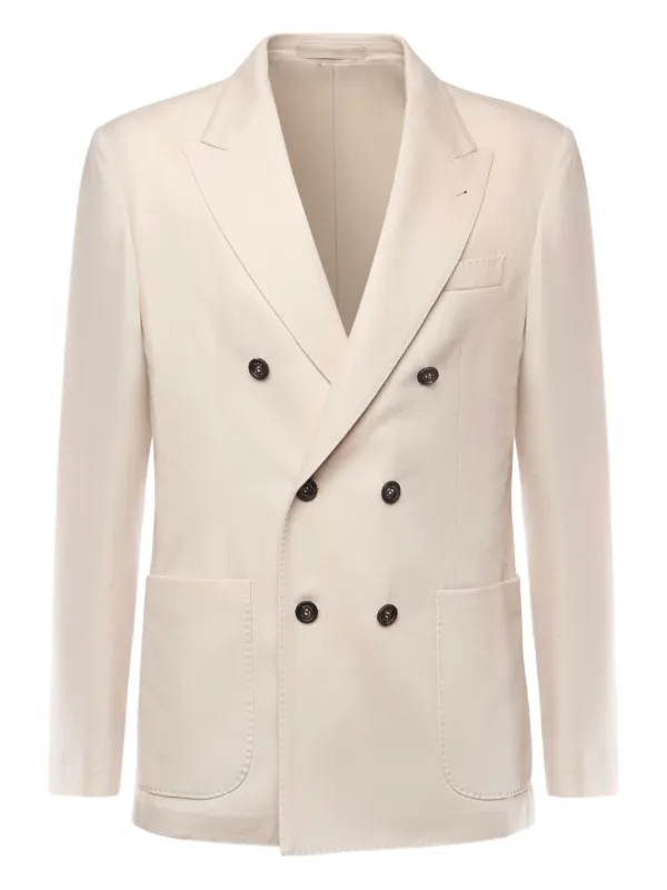 Eleventy Double-breasted Jacket in Neutrals