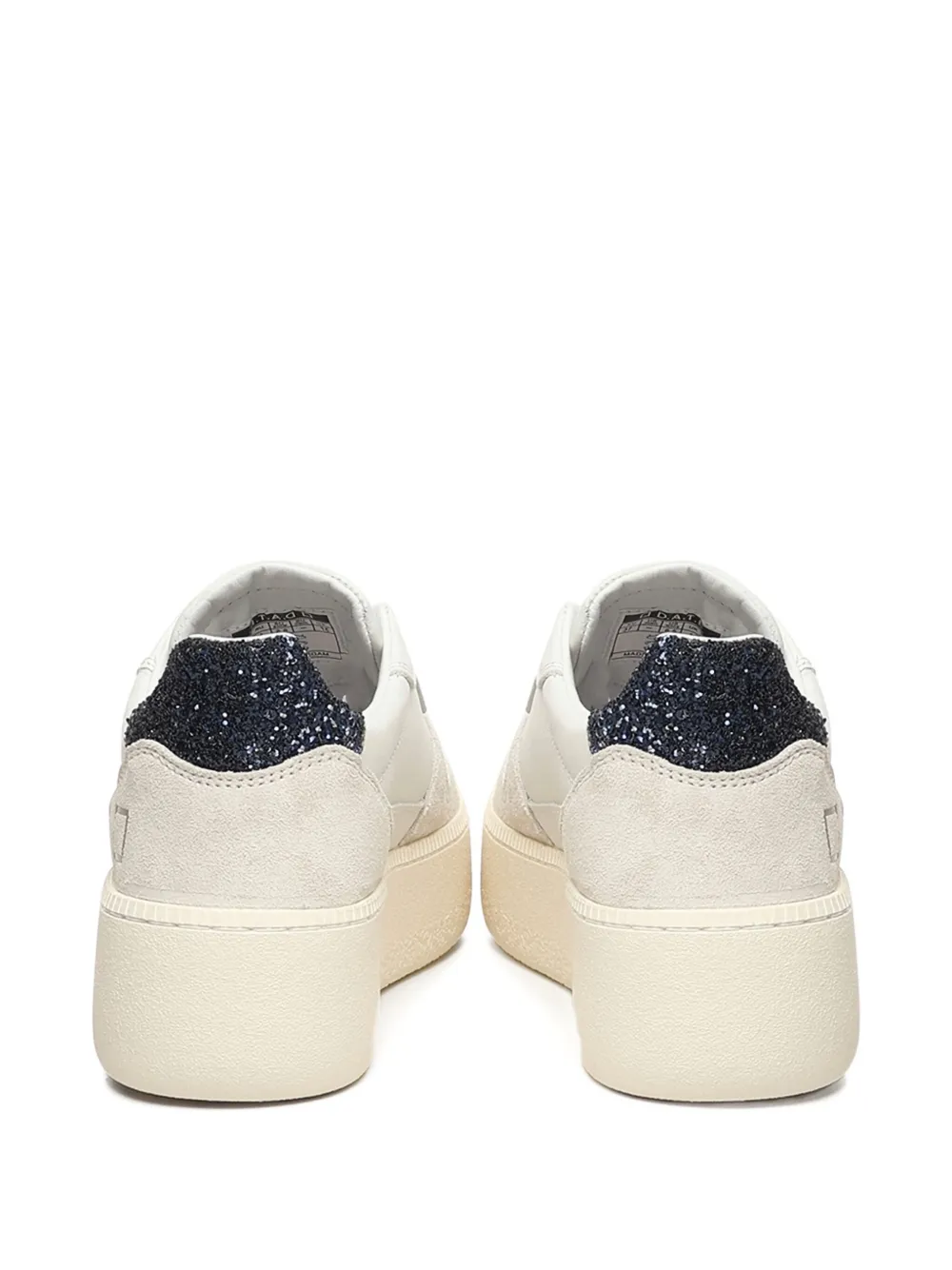 D.A.T.E. Sneakers met glitters en plateauzool Wit