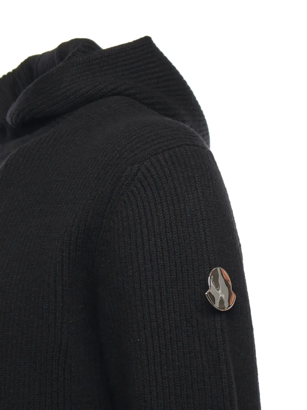 Moncler x Jil Sander geribbelde hoodie Zwart