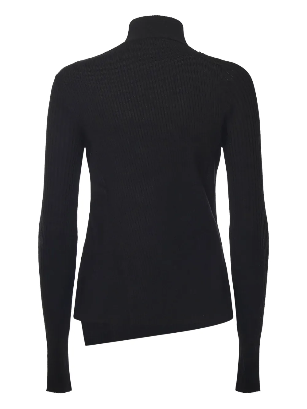 Courrèges Button-embellished Turtleneck Sweater In Black