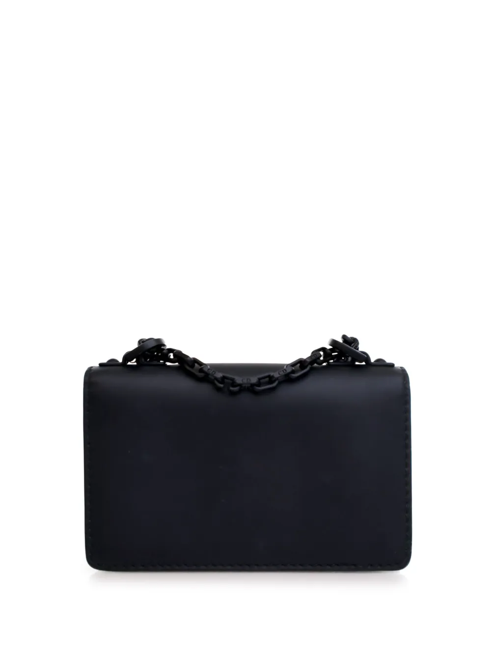 Pre-owned Dior 2019 Mini Ultra Matte Calfskin J'a Chain Flap Shoulder Bag In Black