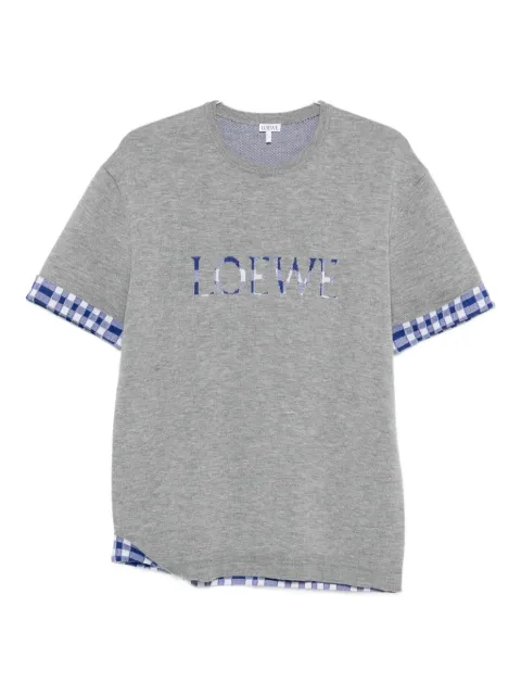 LOEWE logo-detail checked T-shirt
