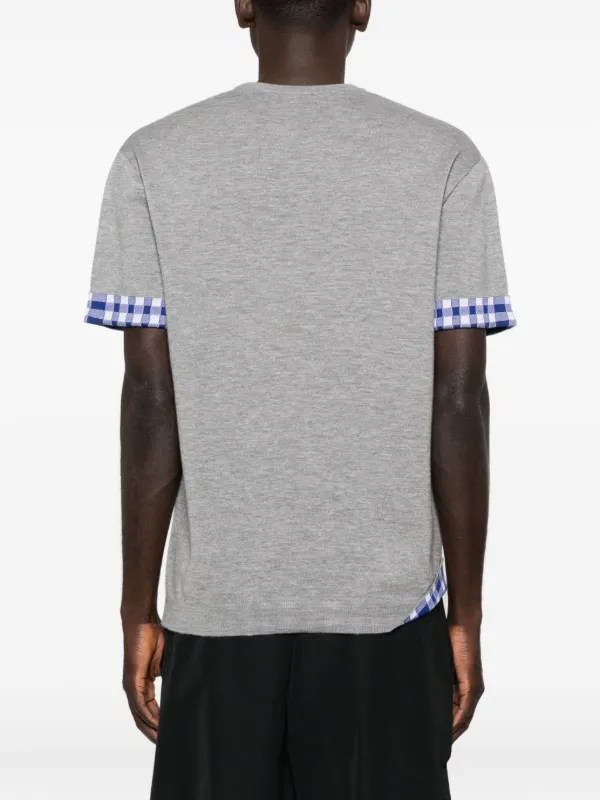 LOEWE logo-detail Checked T-shirt | Grey | FARFETCH