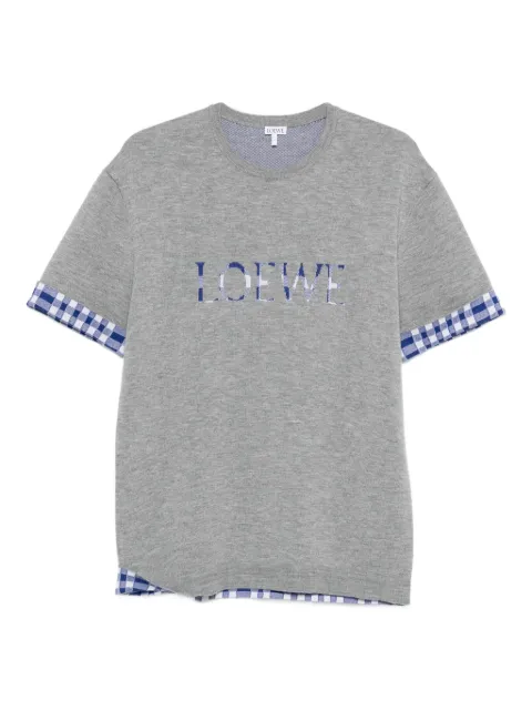 LOEWE logo-detail checked T-shirt
