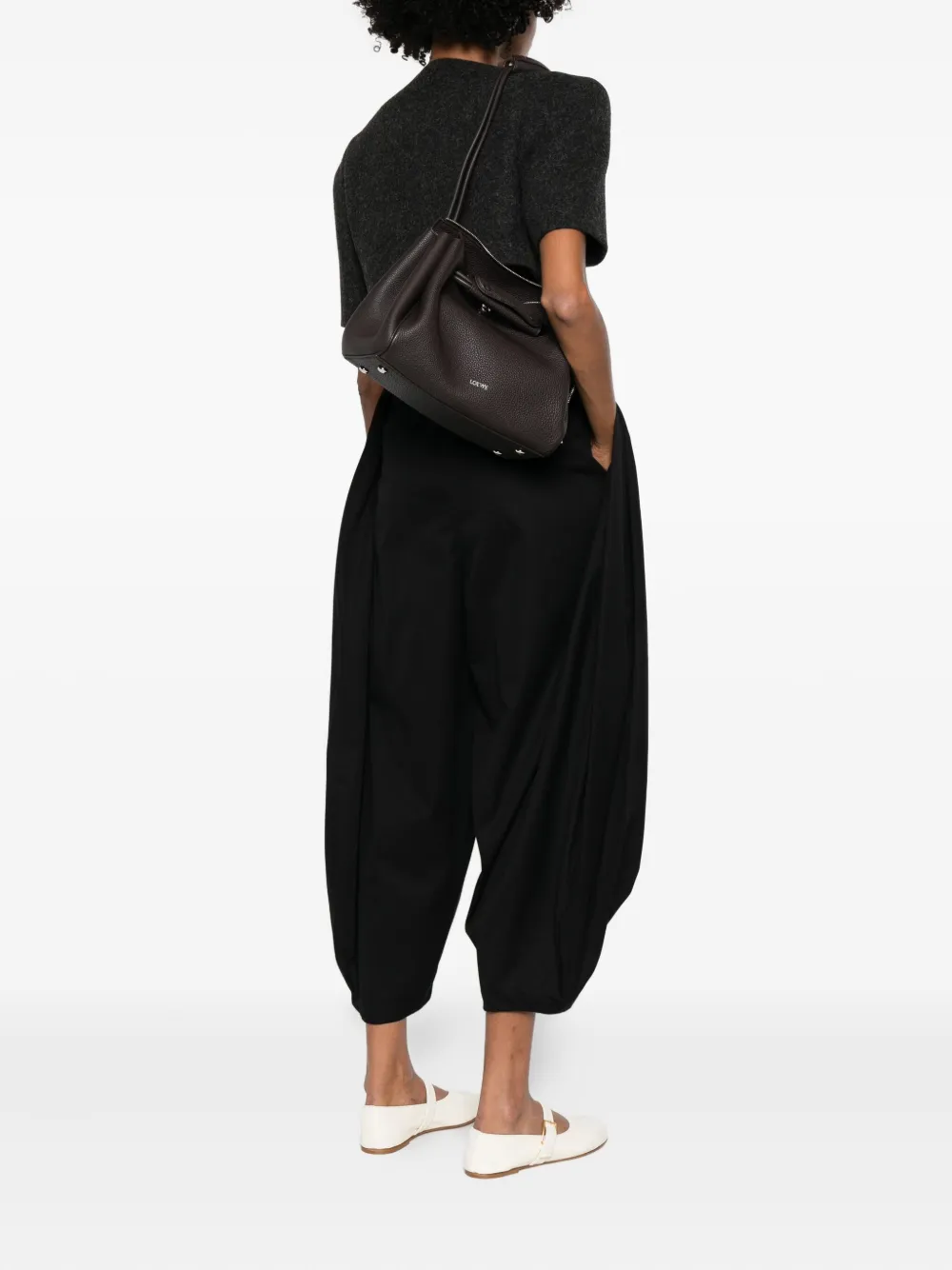  Loewe Top-handles Textured-leather Satchel Bag - Brown 