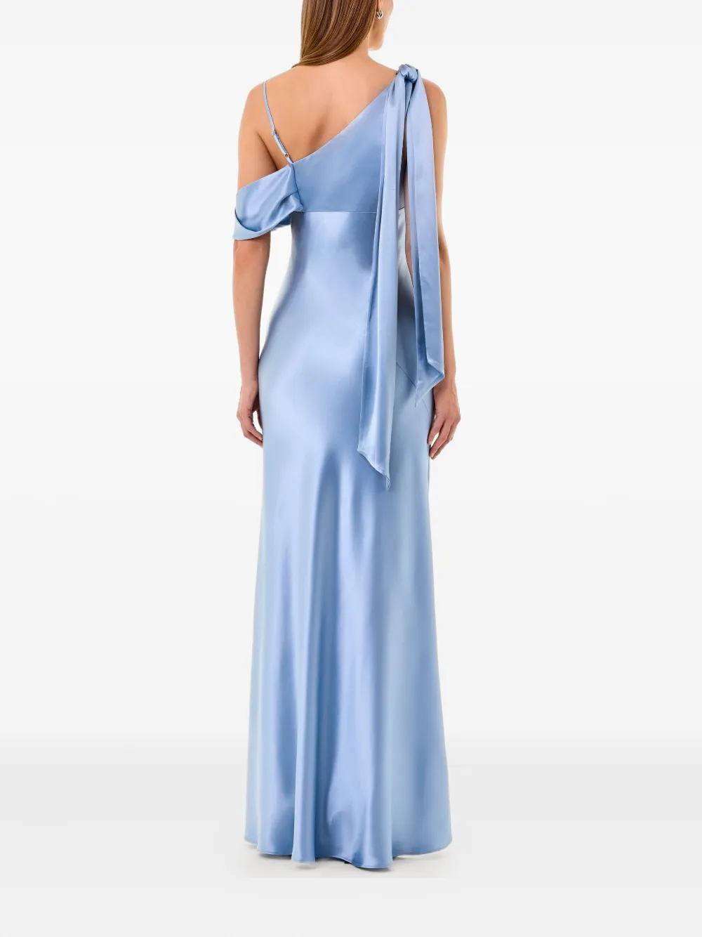 Nicholas Mirabelle Asymmetric Tie Shoulder Dress In Blue
