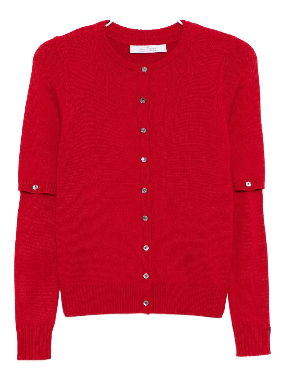 Rokh Detachable-sleeve Cardigan In Red