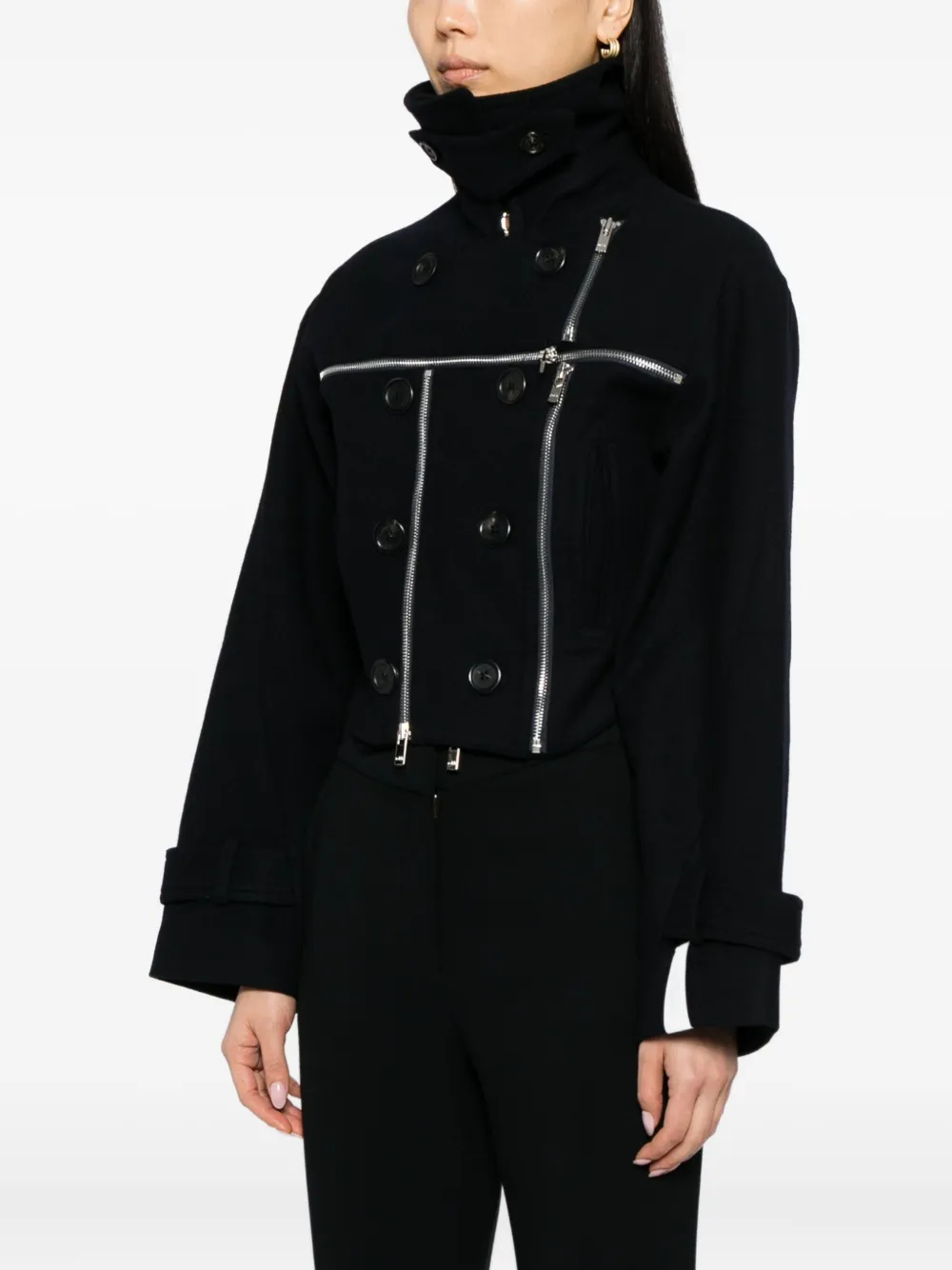 Rokh Broken Jacket In Black