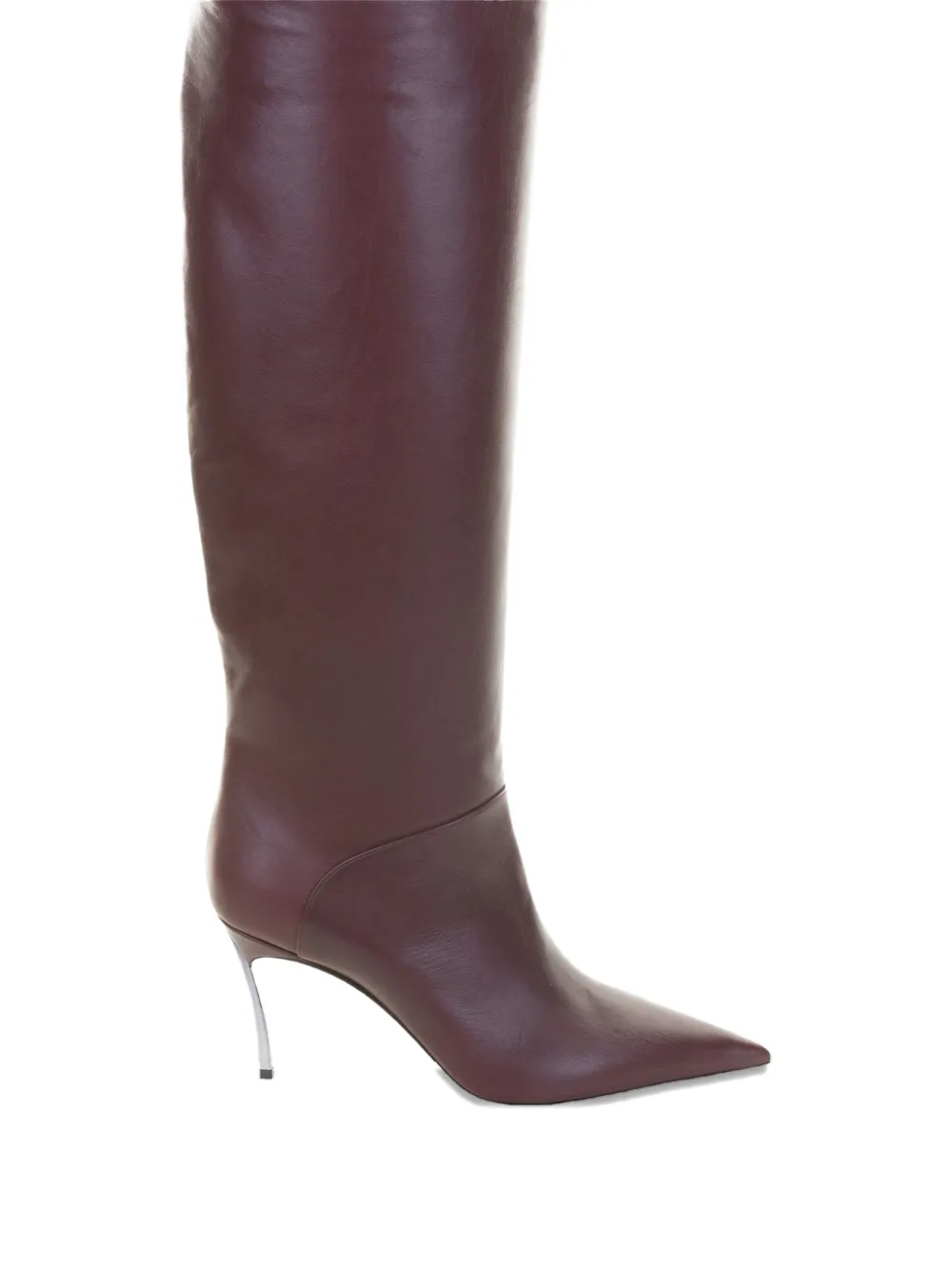 Casadei 80mm Pointed-toe Boots In Burgundy