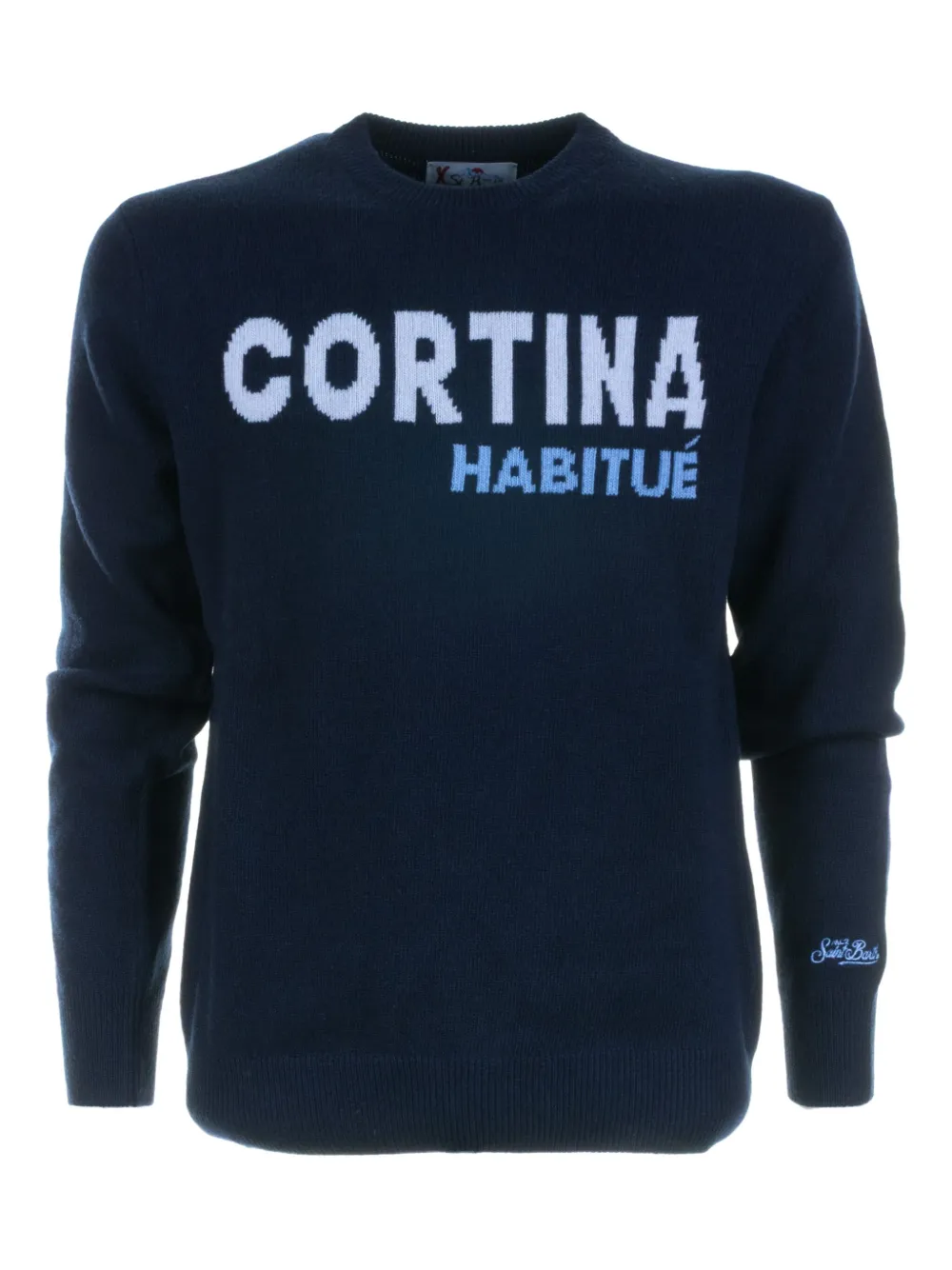 MC2 Saint Barth インターシャニット セーター - ブルー MC2 Saint Barth インターシャニット セーター - ブルー