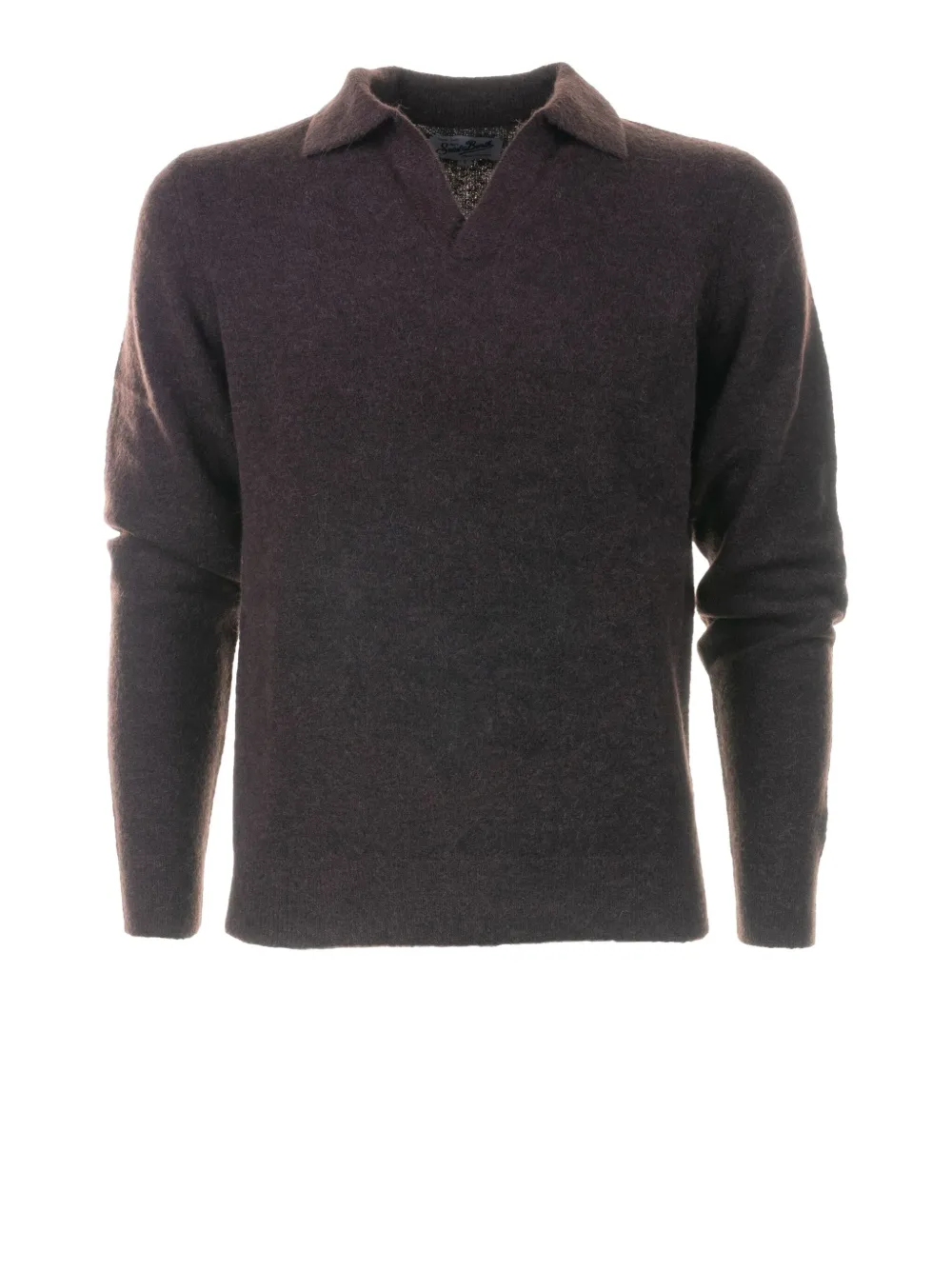 Mc2 Saint Barth V-neck Polo-collar Sweater In Brown