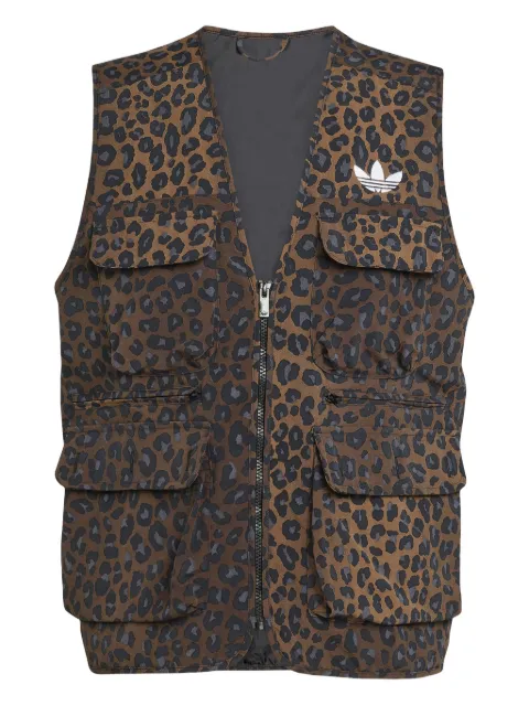adidas leopard-print gilet