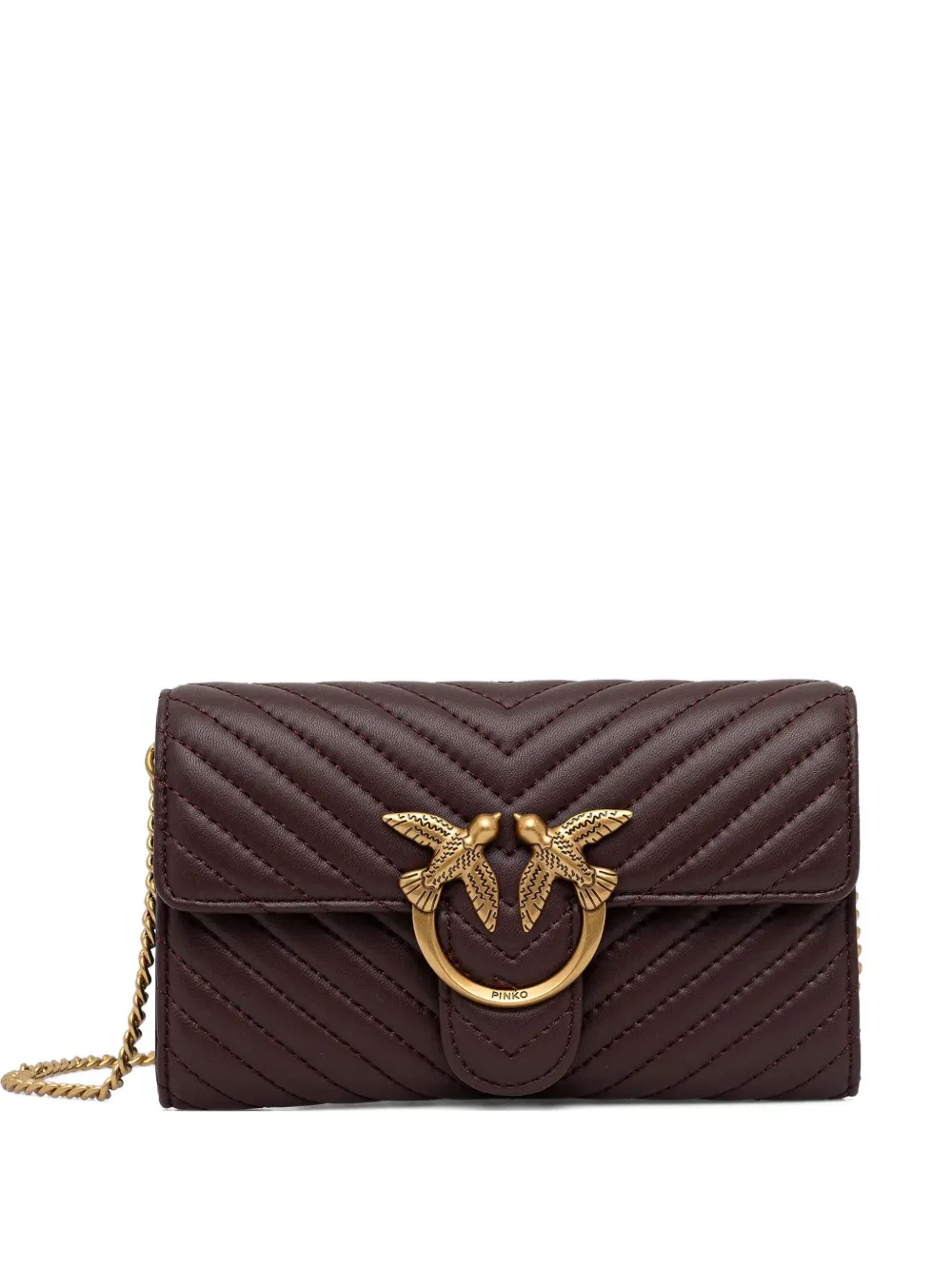 Pinko Love One Cross Body Bag In Brown