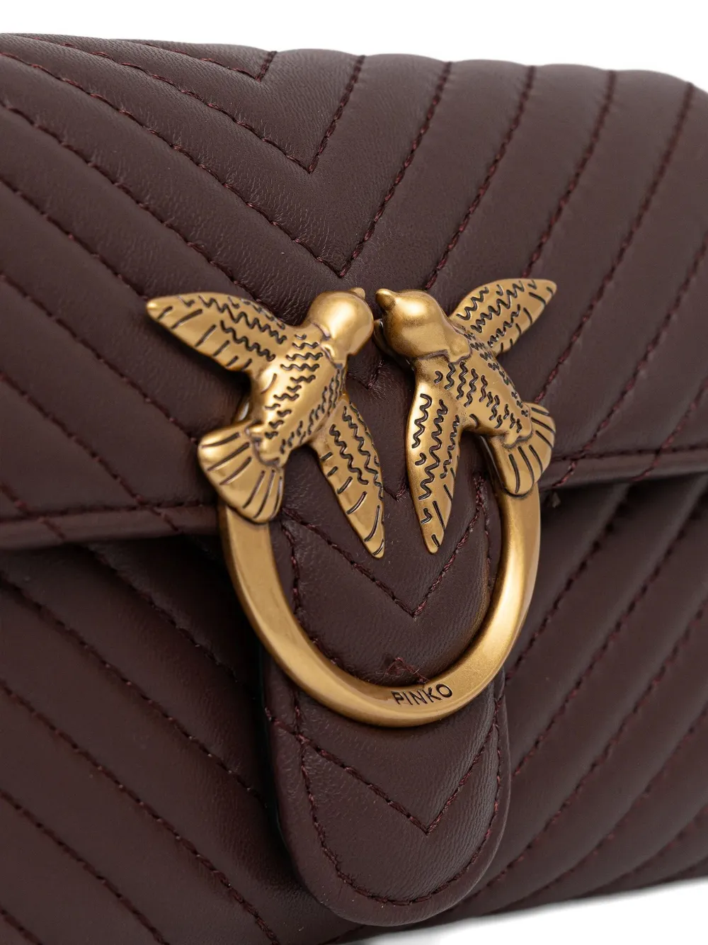 Pinko Love One Cross Body Bag In Brown