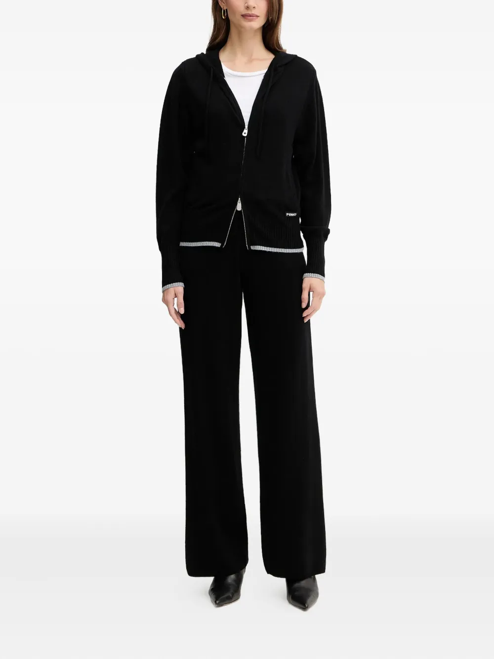 PINKO hooded ribbed knitwear - Zwart