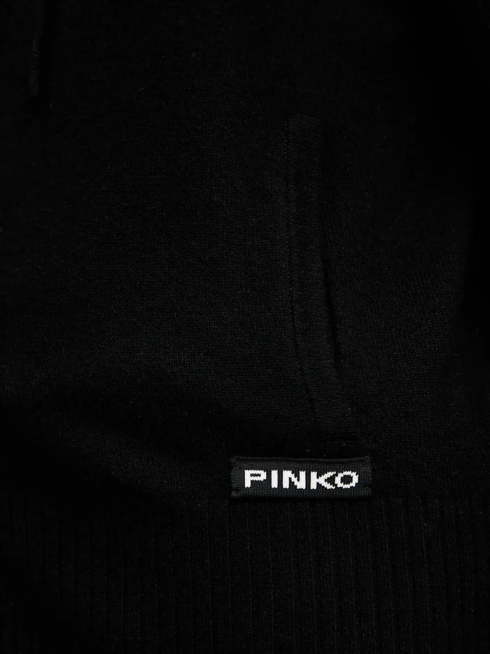 PINKO Geribbelde trui met capuchon Zwart