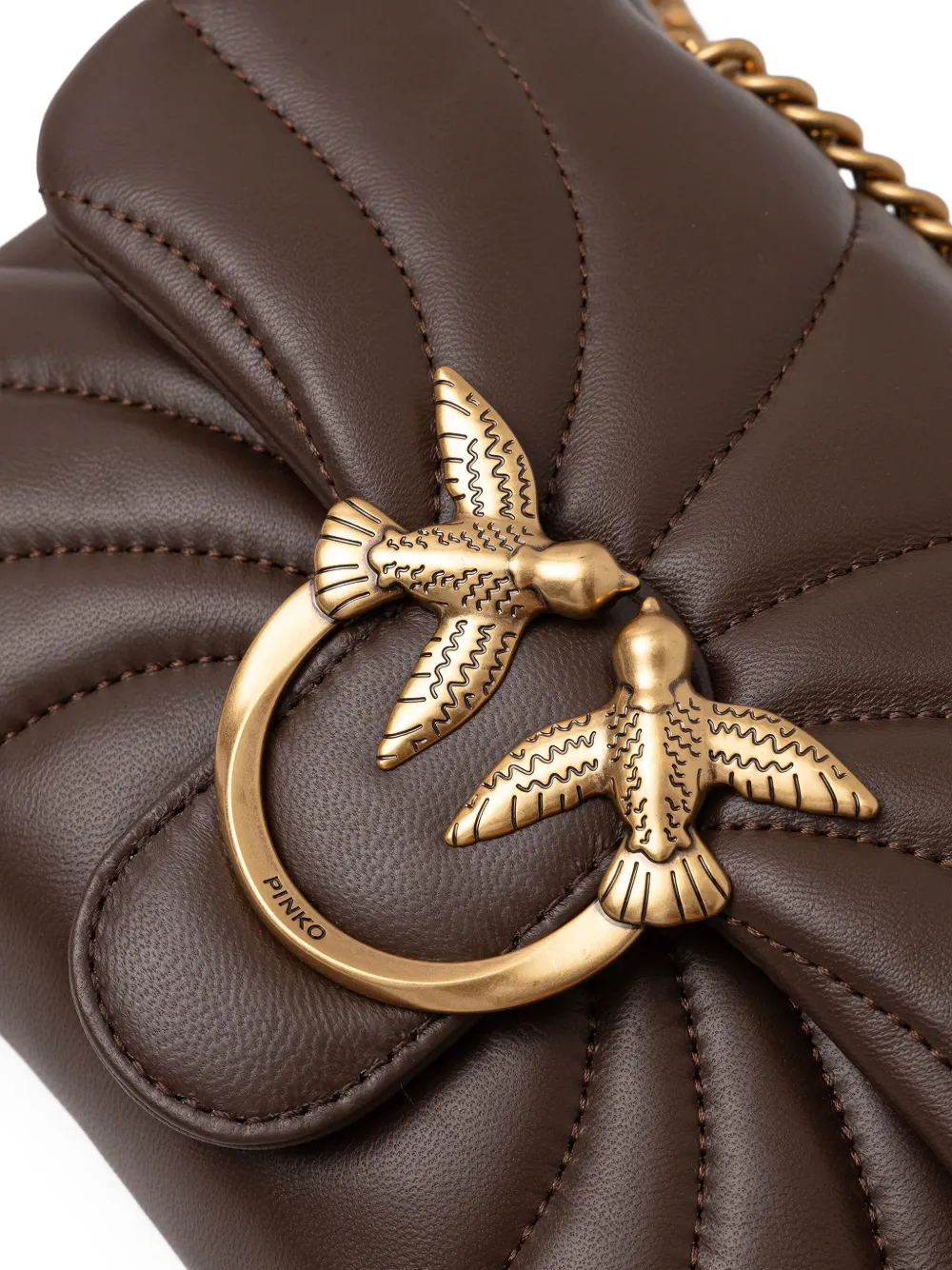 PINKO Love Baby Puff grote crossbodytas Bruin