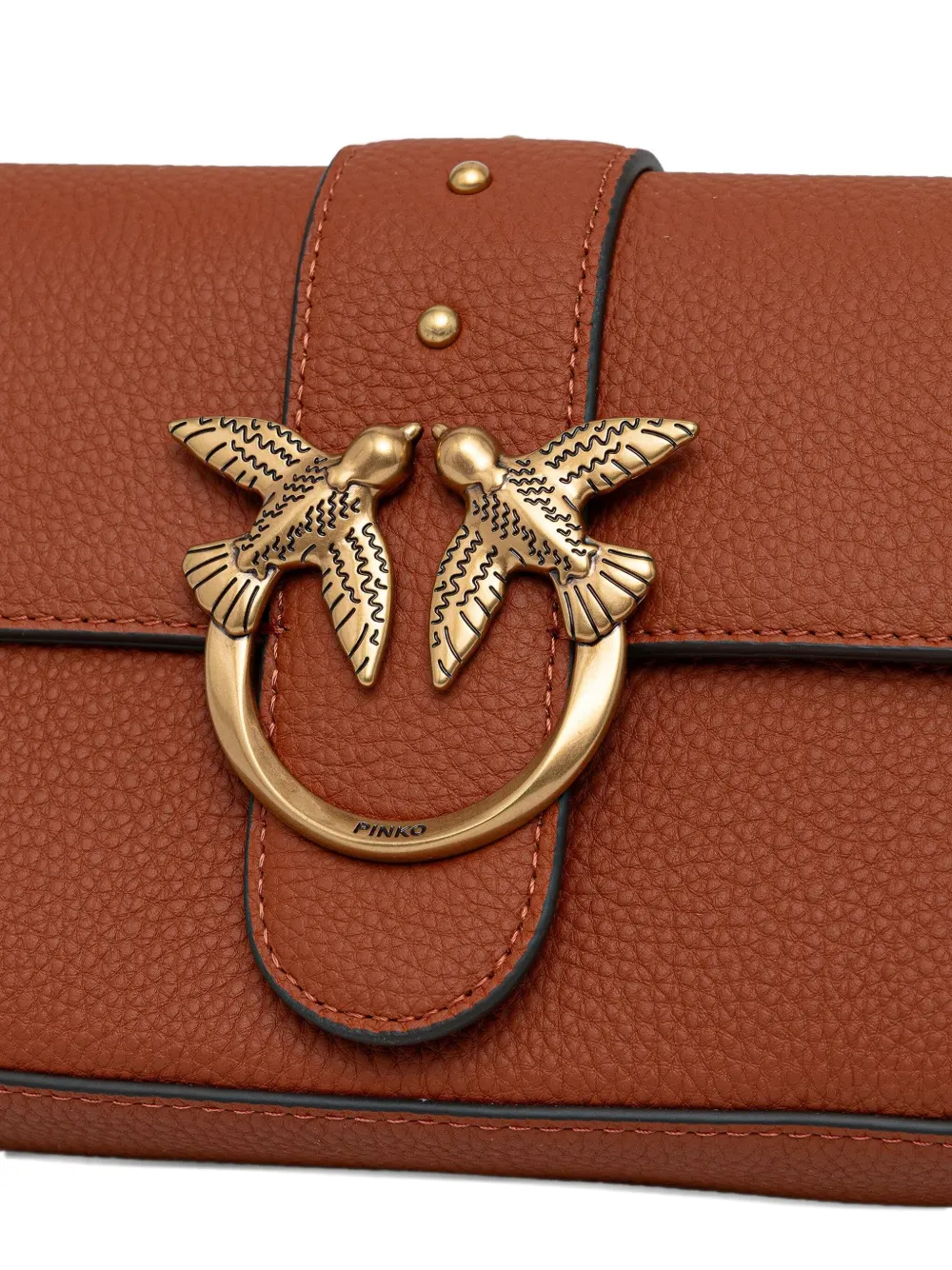 PINKO Love leren crossbodytas Oranje