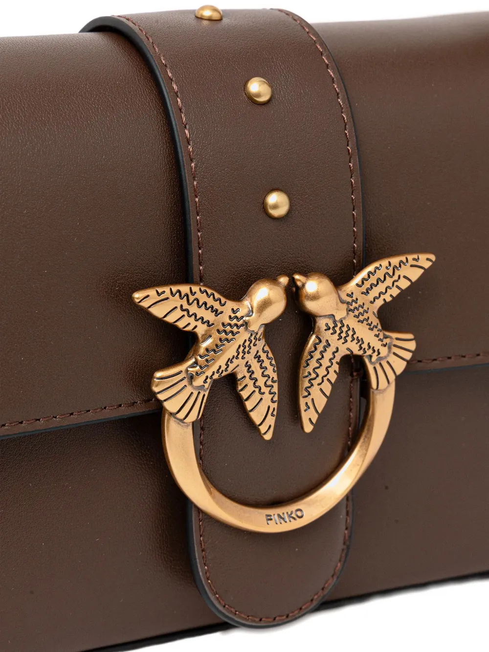 Pinko Love One Mini Slouchy Fl Shoulder Bag In Brown
