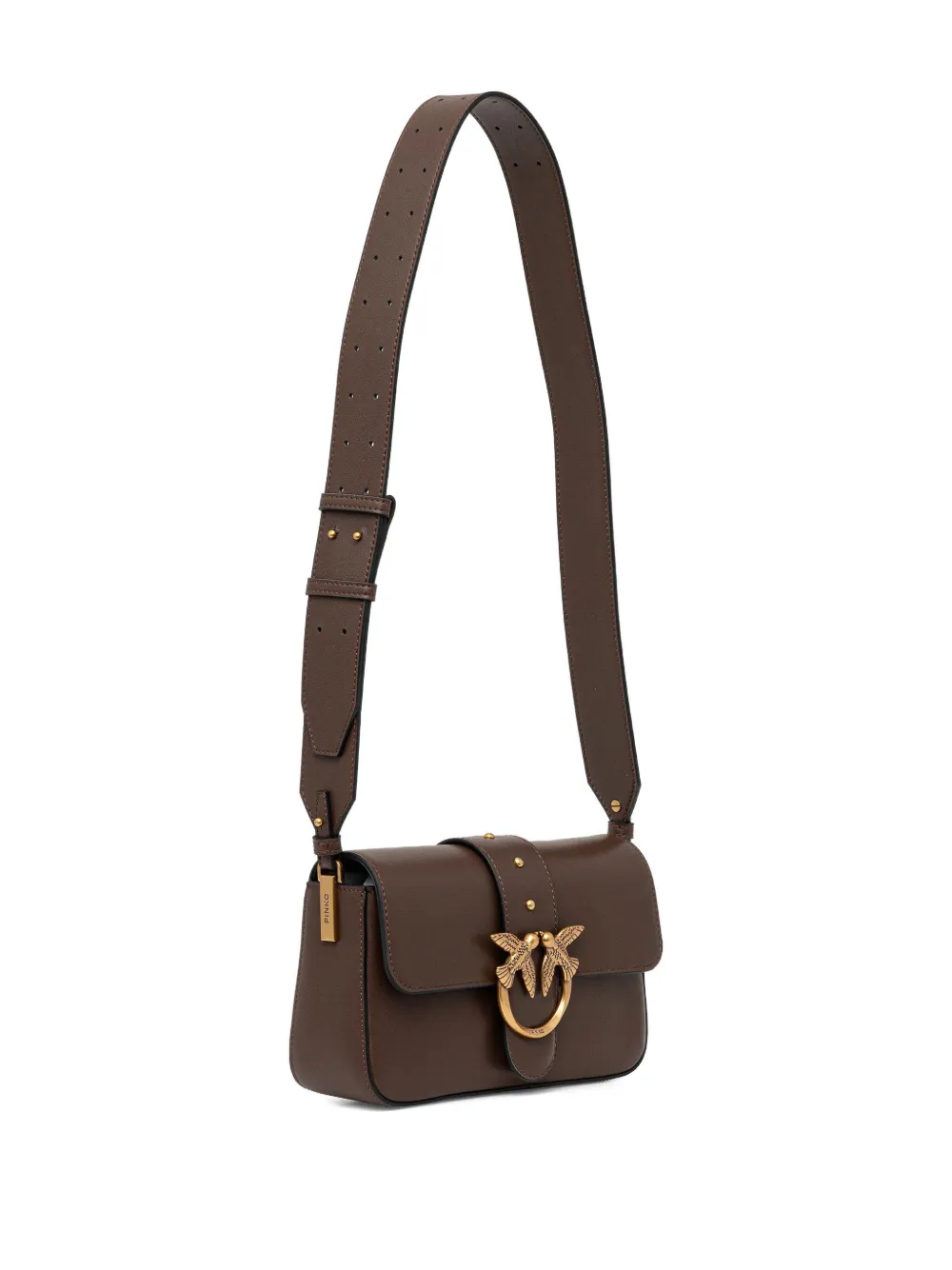 Pinko Love One Mini Slouchy Fl Shoulder Bag In Brown