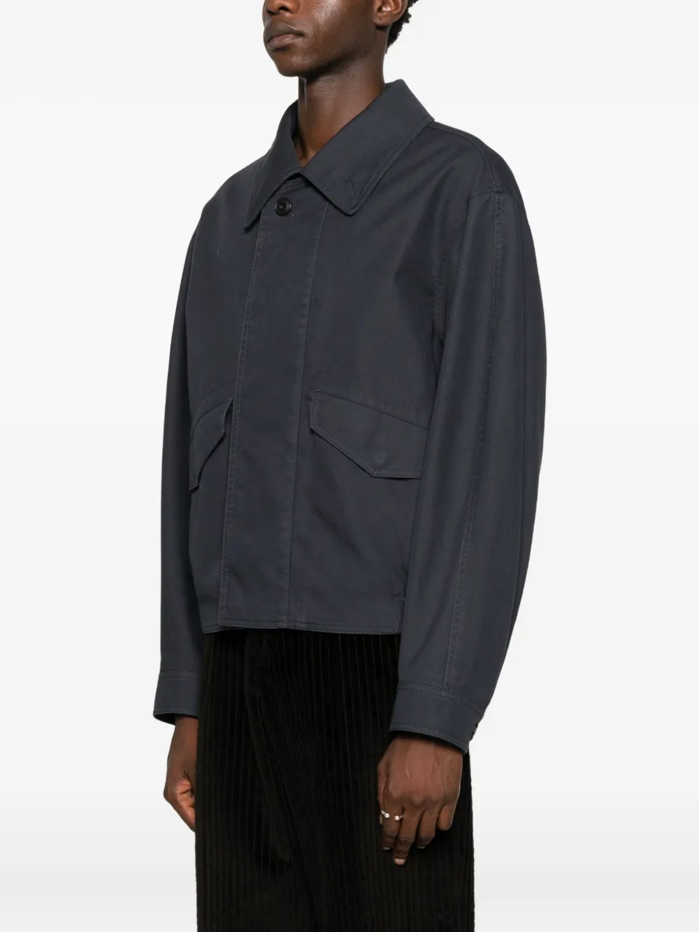  Lemaire Cotton Shirt Jacket - Blue 