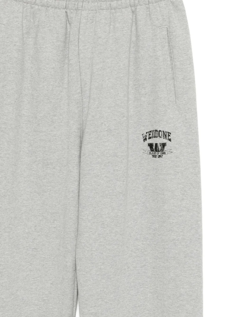 We11 Done Logo-print Trousers In Gray