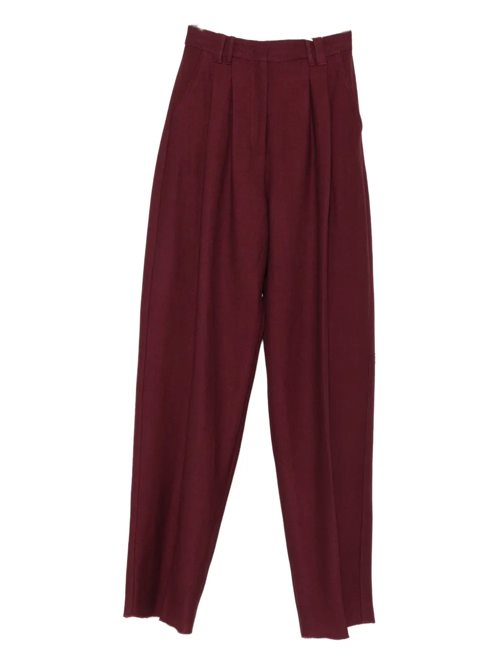 Marella Pleated High-waisted Trousers In Red
