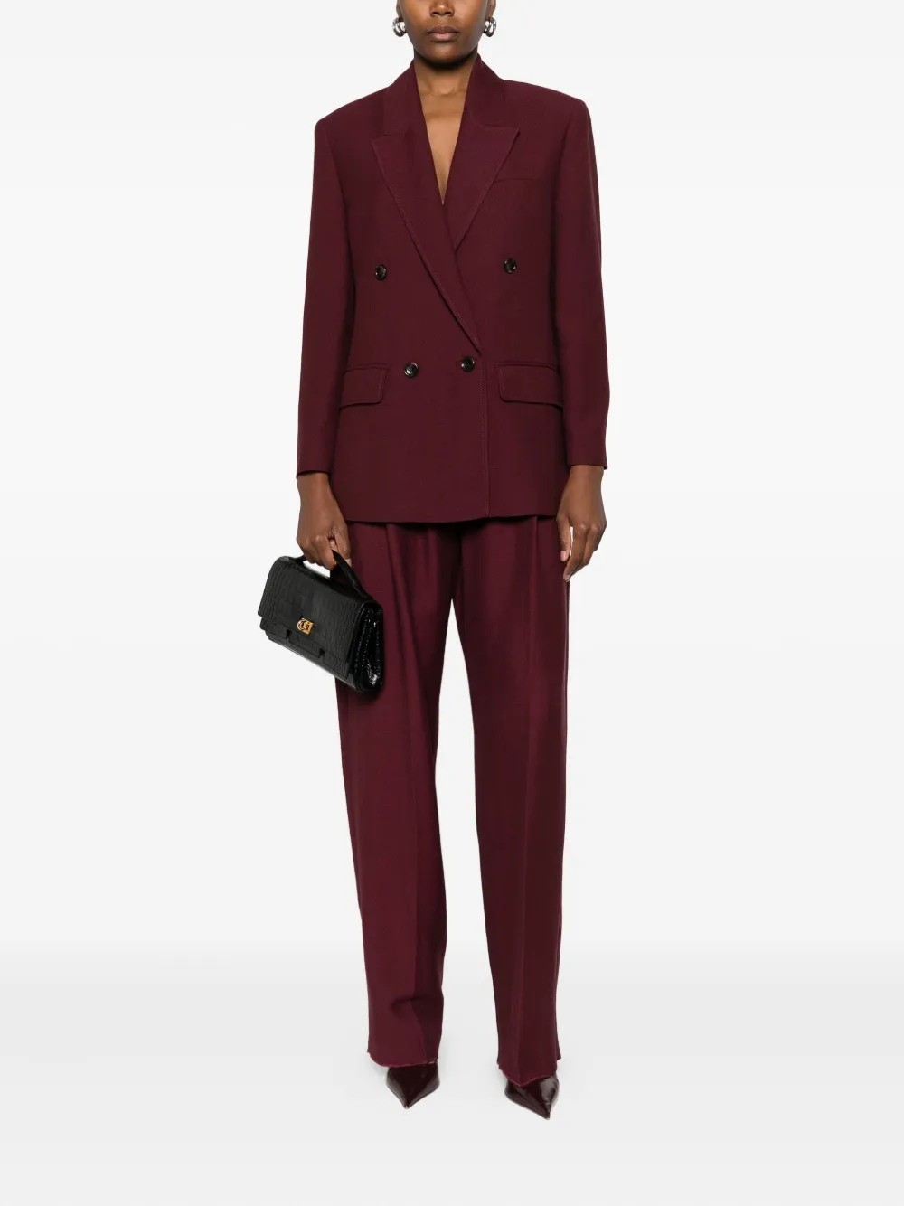 Marella Pleated High-waisted Trousers In Red