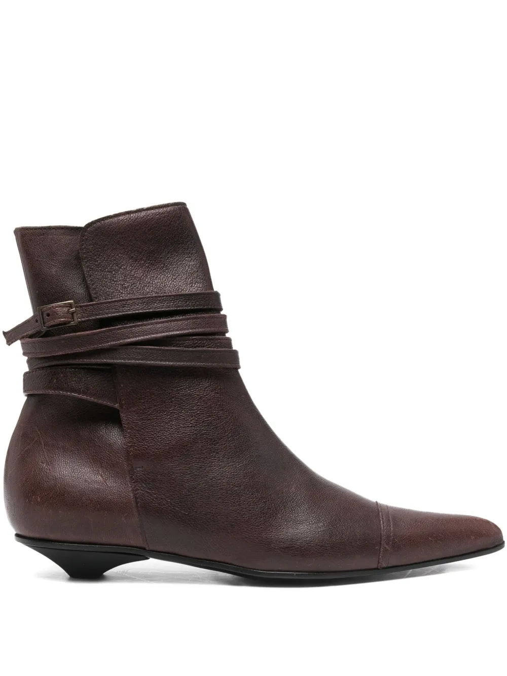 Romeo Gigli Pre-Owned 1990s leather ankle boots | Brown | Image 1