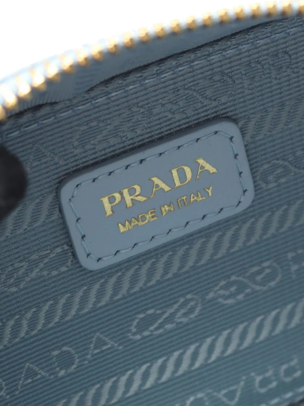 Pre-owned Prada 2013-2025 Mini Saffiano Pouch Satchel In Blue