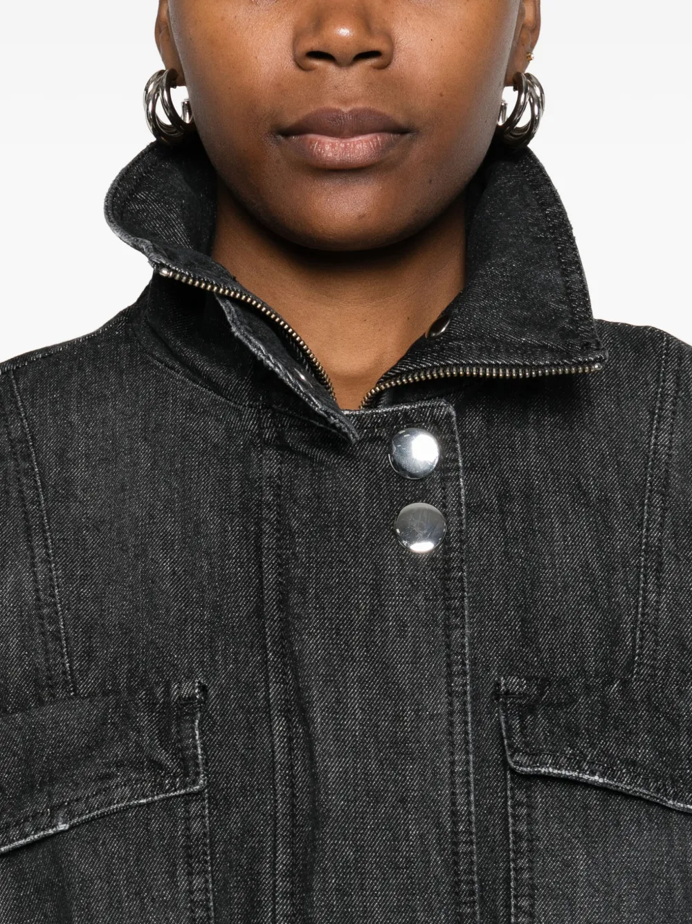 Marella Cropped Denim Jacket In Black