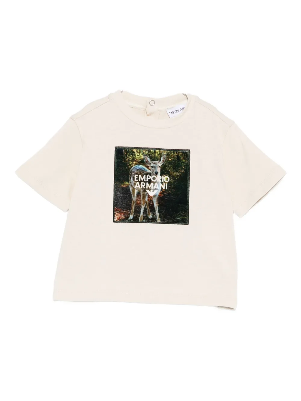 Emporio Armani Graphic-print T-shirt In Neutral