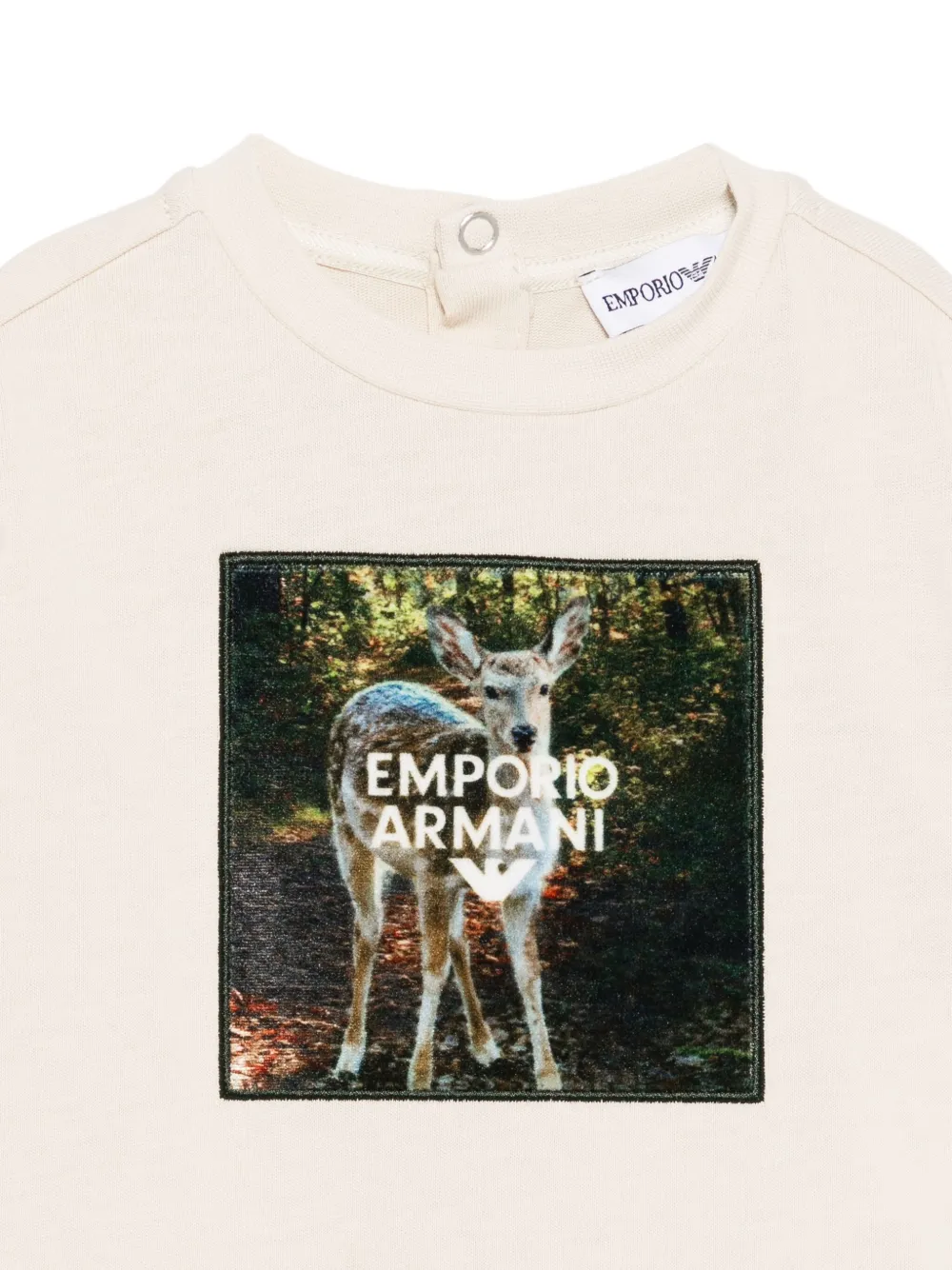 Emporio Armani Kids T-shirt met grafische print Beige