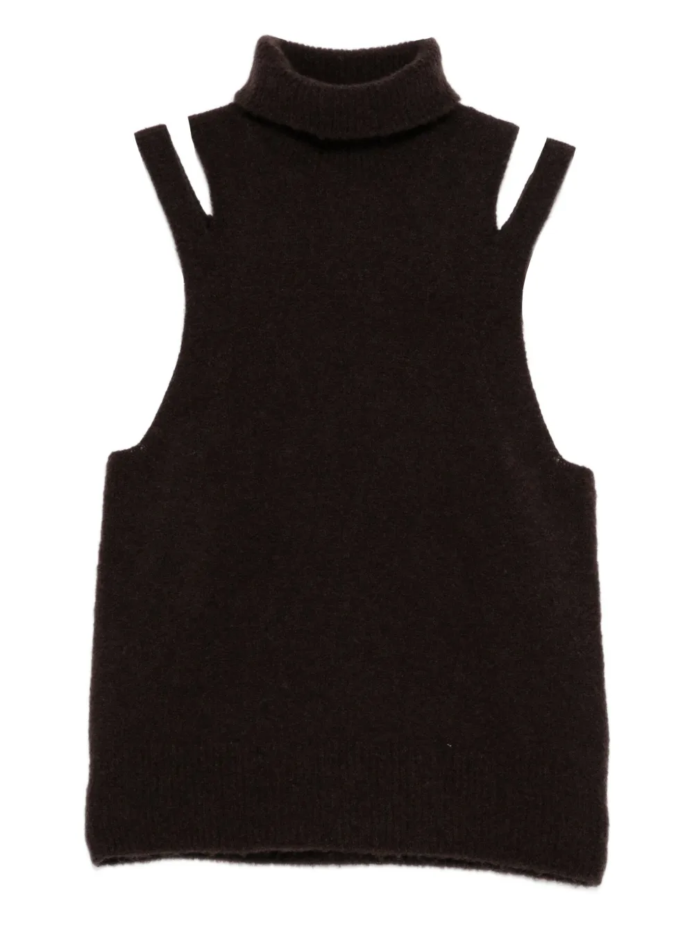 Roberto Collina cut-out detailing roll-neck top - Marrone