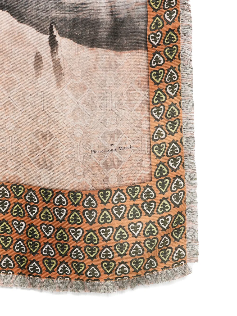 Pierre-louis Mascia Printed Silk Scarf In Neutral