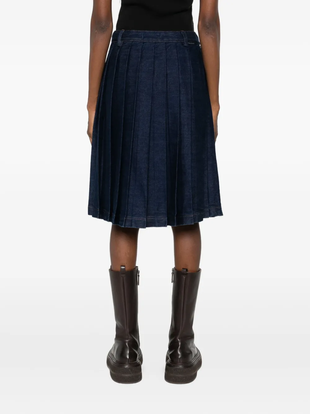 7 For All Mankind Pleated Skirt In Brown