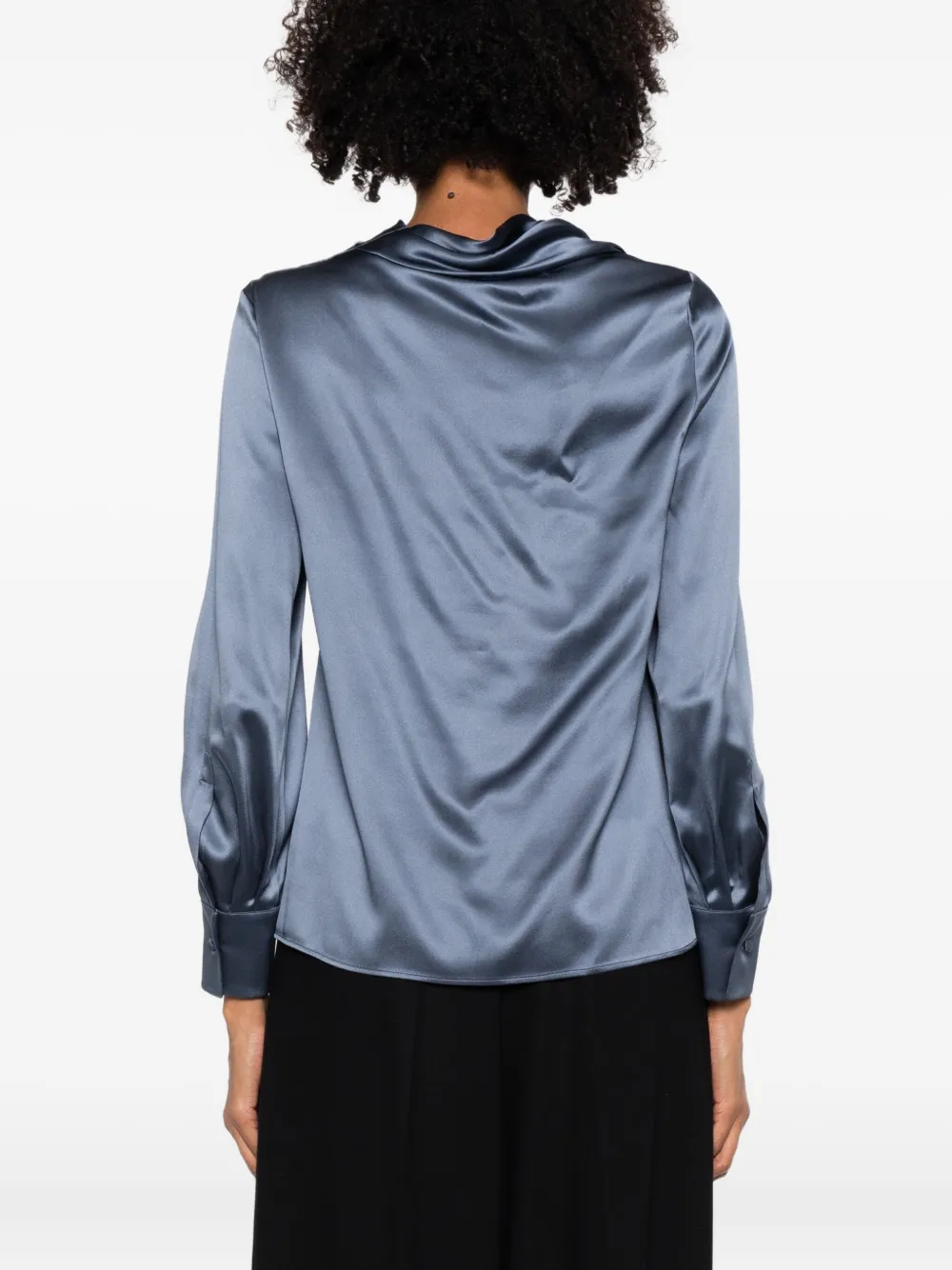 Max Mara Knot-detail Long-sleeve Blouse In Blue
