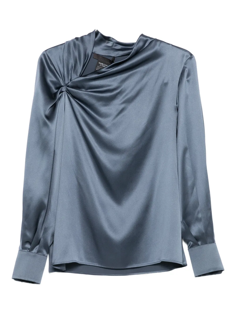 Max Mara Knot-detail Long-sleeve Blouse In Blue