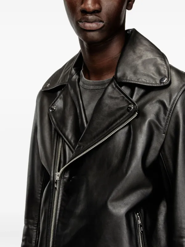 Diesel L-Eo-Wrd Leather Jacket | Black | FARFETCH