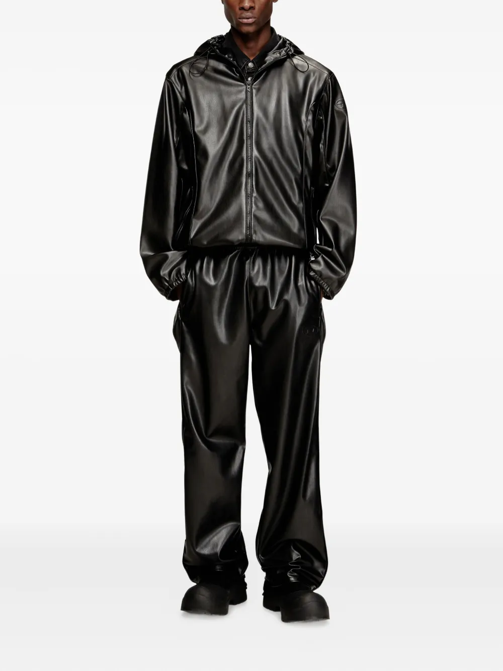 Diesel embroidered-logo trousers - Zwart