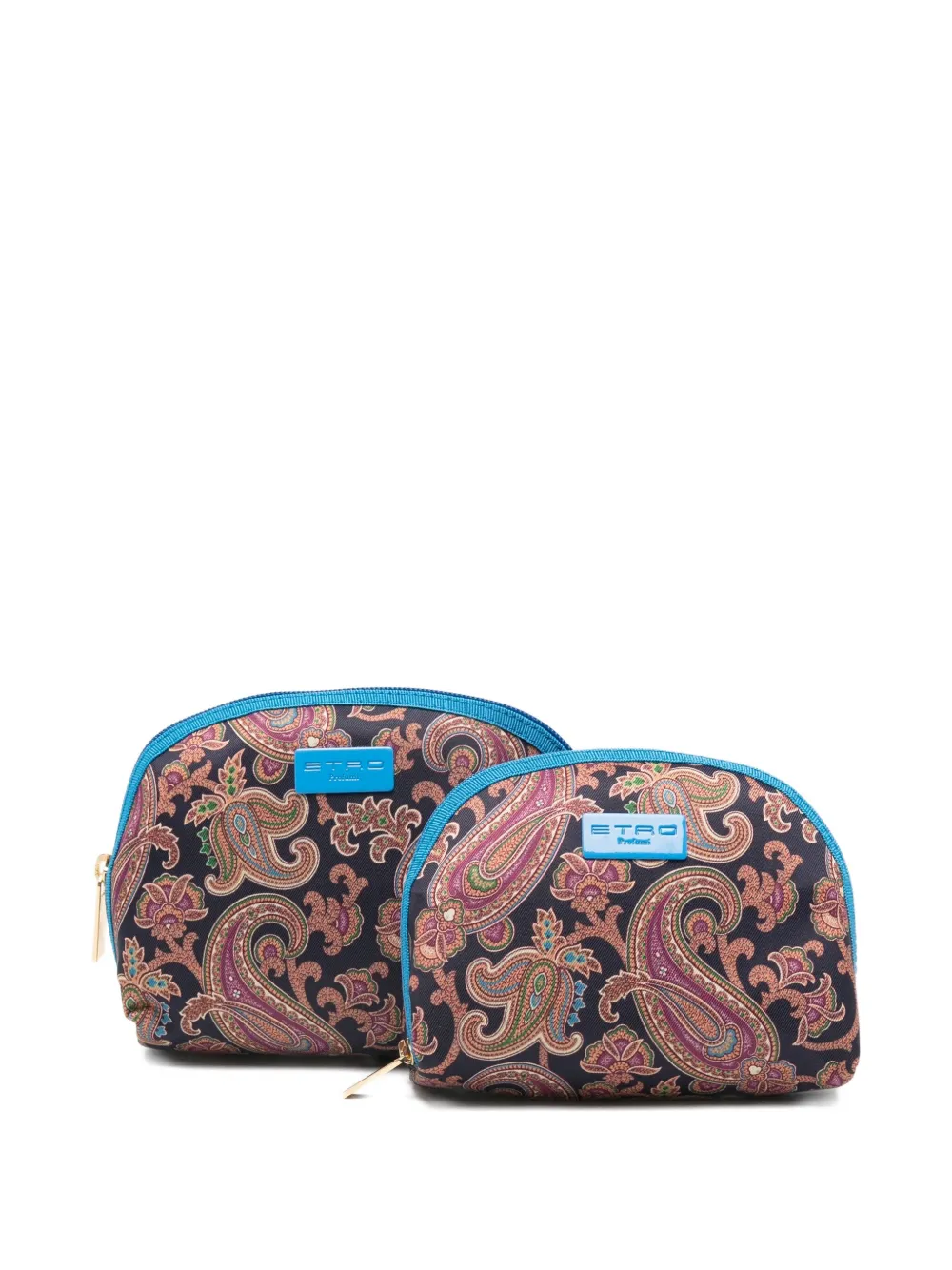 Etro Paisley-pattern Makeup Bag (set Of Two) In Blue