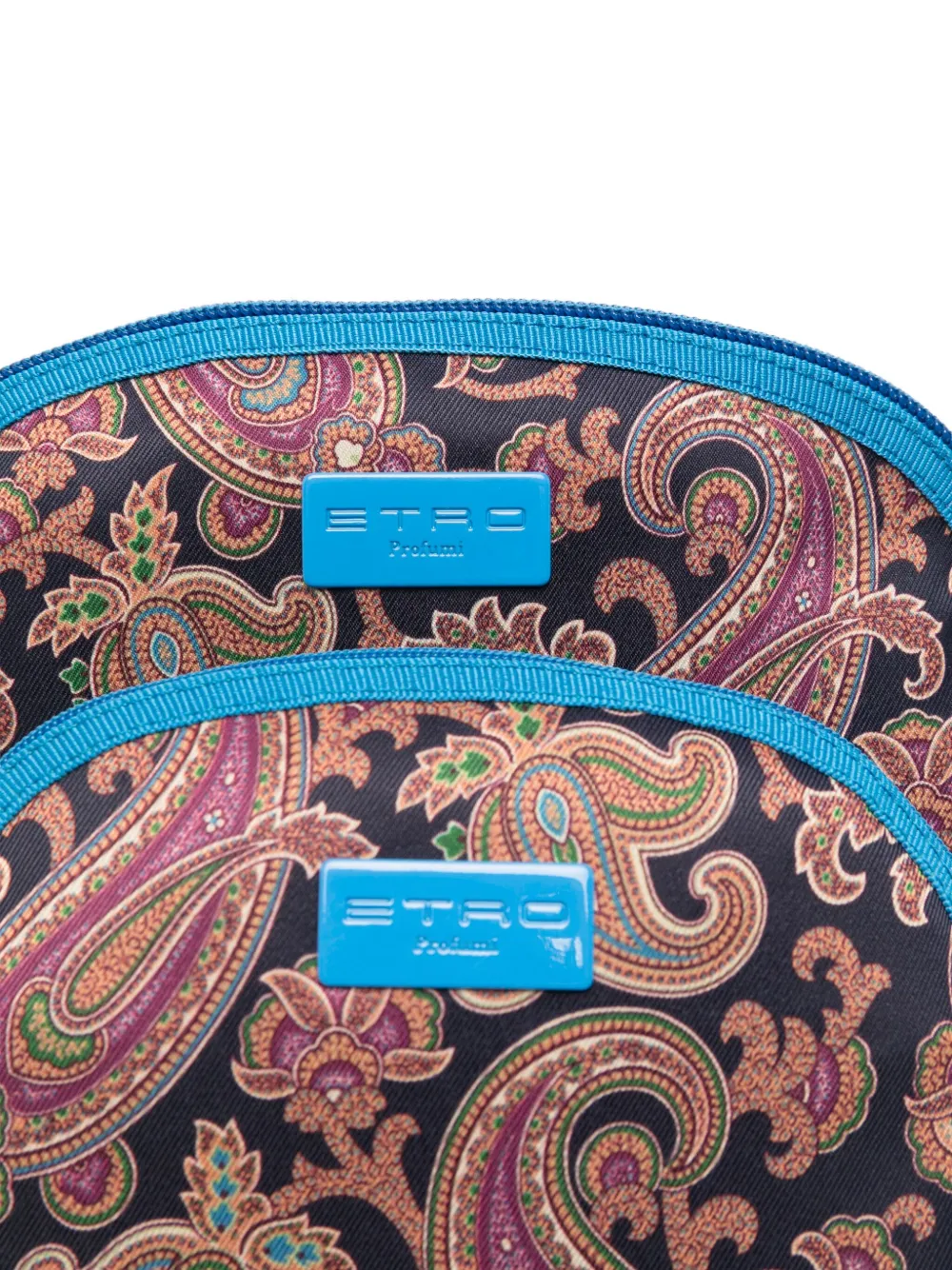 Etro Paisley-pattern Makeup Bag (set Of Two) In Blue